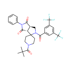 CC(C)(C)C(=O)N1CCC2(CC1)[C@@H]1C(=O)N(c3ccccc3)C(=O)[C@H]1CN2C(=O)c1cc(C(F)(F)F)cc(C(F)(F)F)c1 ZINC000026826600