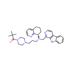 CC(C)(C)C(=O)N1CCN(CCCN(Cc2nccc3c2[nH]c2ccccc23)[C@@H]2CCCc3cccnc32)CC1 ZINC000208472386