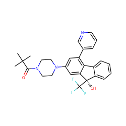 CC(C)(C)C(=O)N1CCN(c2cc(-c3cccnc3)c3c(c2)[C@](O)(C(F)(F)F)c2ccccc2-3)CC1 ZINC000144785803