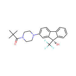 CC(C)(C)C(=O)N1CCN(c2ccc3c(c2)[C@](O)(C(F)(F)F)c2ccccc2-3)CC1 ZINC000144750197