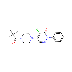 CC(C)(C)C(=O)N1CCN(c2cnn(-c3ccccc3)c(=O)c2Cl)CC1 ZINC000000811867