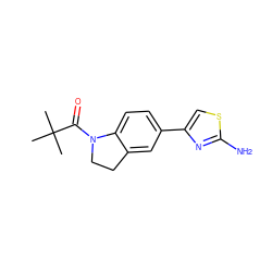 CC(C)(C)C(=O)N1CCc2cc(-c3csc(N)n3)ccc21 ZINC000004929745