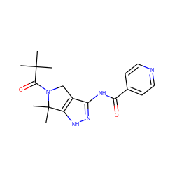 CC(C)(C)C(=O)N1Cc2c(NC(=O)c3ccncc3)n[nH]c2C1(C)C ZINC000045385574