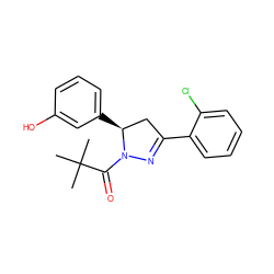 CC(C)(C)C(=O)N1N=C(c2ccccc2Cl)C[C@@H]1c1cccc(O)c1 ZINC000028523819