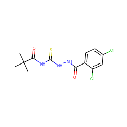 CC(C)(C)C(=O)NC(=S)NNC(=O)c1ccc(Cl)cc1Cl ZINC000002886269