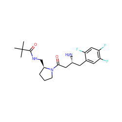 CC(C)(C)C(=O)NC[C@@H]1CCCN1C(=O)C[C@H](N)Cc1cc(F)c(F)cc1F ZINC000043019185