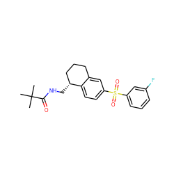 CC(C)(C)C(=O)NC[C@@H]1CCCc2cc(S(=O)(=O)c3cccc(F)c3)ccc21 ZINC000049034721