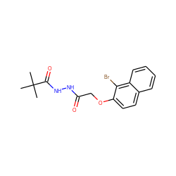 CC(C)(C)C(=O)NNC(=O)COc1ccc2ccccc2c1Br ZINC000004810972