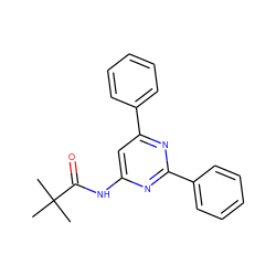 CC(C)(C)C(=O)Nc1cc(-c2ccccc2)nc(-c2ccccc2)n1 ZINC000013586458