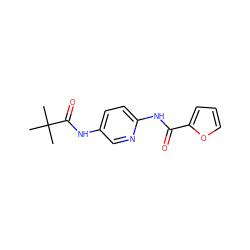 CC(C)(C)C(=O)Nc1ccc(NC(=O)c2ccco2)nc1 ZINC000001358347