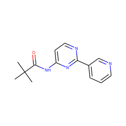 CC(C)(C)C(=O)Nc1ccnc(-c2cccnc2)n1 ZINC000001403192