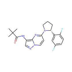 CC(C)(C)C(=O)Nc1cnn2ccc(N3CCC[C@@H]3c3cc(F)ccc3F)nc12 ZINC000118401891