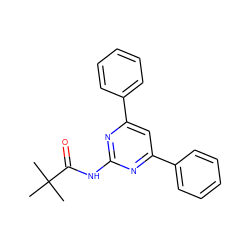 CC(C)(C)C(=O)Nc1nc(-c2ccccc2)cc(-c2ccccc2)n1 ZINC000013586472