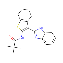 CC(C)(C)C(=O)Nc1sc2c(c1-c1nc3ccccc3[nH]1)CCCC2 ZINC000017484505