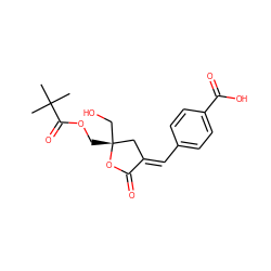 CC(C)(C)C(=O)OC[C@@]1(CO)C/C(=C\c2ccc(C(=O)O)cc2)C(=O)O1 ZINC000169345965