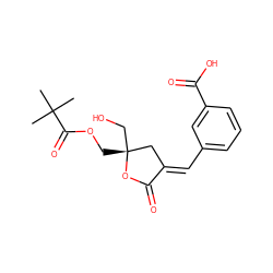 CC(C)(C)C(=O)OC[C@@]1(CO)C/C(=C\c2cccc(C(=O)O)c2)C(=O)O1 ZINC000169345963