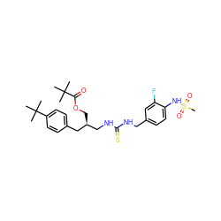 CC(C)(C)C(=O)OC[C@@H](CNC(=S)NCc1ccc(NS(C)(=O)=O)c(F)c1)Cc1ccc(C(C)(C)C)cc1 ZINC000014973115