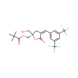 CC(C)(C)C(=O)OC[C@]1(CO)C/C(=C/c2cc(C(F)(F)F)cc(C(F)(F)F)c2)C(=O)O1 ZINC000045495706