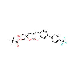 CC(C)(C)C(=O)OC[C@]1(CO)C/C(=C/c2ccc(-c3ccc(C(F)(F)F)cc3)cc2)C(=O)O1 ZINC000040422294