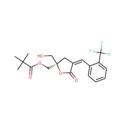 CC(C)(C)C(=O)OC[C@]1(CO)C/C(=C/c2ccccc2C(F)(F)F)C(=O)O1 ZINC000045497776