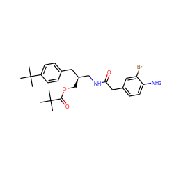 CC(C)(C)C(=O)OC[C@H](CNC(=O)Cc1ccc(N)c(Br)c1)Cc1ccc(C(C)(C)C)cc1 ZINC000064448988