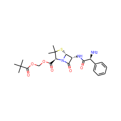 CC(C)(C)C(=O)OCOC(=O)[C@@H]1N2C(=O)[C@@H](NC(=O)[C@@H](N)c3ccccc3)[C@H]2SC1(C)C ZINC000036386992