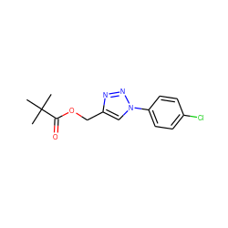 CC(C)(C)C(=O)OCc1cn(-c2ccc(Cl)cc2)nn1 ZINC000001387987