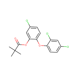 CC(C)(C)C(=O)Oc1cc(Cl)ccc1Oc1ccc(Cl)cc1Cl ZINC000064532201