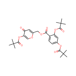 CC(C)(C)C(=O)Oc1ccc(C(=O)OCc2cc(=O)c(OC(=O)C(C)(C)C)co2)c(OC(=O)C(C)(C)C)c1 ZINC000026006931