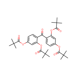 CC(C)(C)C(=O)Oc1ccc(C(=O)c2ccc(OC(=O)C(C)(C)C)cc2OC(=O)C(C)(C)C)c(OC(=O)C(C)(C)C)c1 ZINC000026004952