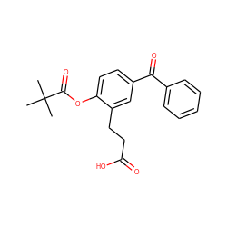 CC(C)(C)C(=O)Oc1ccc(C(=O)c2ccccc2)cc1CCC(=O)O ZINC000026003515