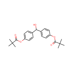 CC(C)(C)C(=O)Oc1ccc(C(O)c2ccc(OC(=O)C(C)(C)C)cc2)cc1 ZINC000026006170