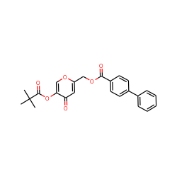 CC(C)(C)C(=O)Oc1coc(COC(=O)c2ccc(-c3ccccc3)cc2)cc1=O ZINC000026004234