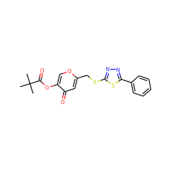 CC(C)(C)C(=O)Oc1coc(CSc2nnc(-c3ccccc3)s2)cc1=O ZINC000103240521