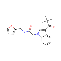 CC(C)(C)C(=O)c1cn(CC(=O)NCc2ccco2)c2ccccc12 ZINC000000614806