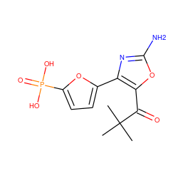 CC(C)(C)C(=O)c1oc(N)nc1-c1ccc(P(=O)(O)O)o1 ZINC000169321403