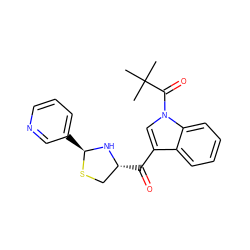 CC(C)(C)C(=O)n1cc(C(=O)[C@@H]2CS[C@@H](c3cccnc3)N2)c2ccccc21 ZINC000013737486