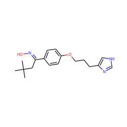 CC(C)(C)C/C(=N\O)c1ccc(OCCCc2c[nH]cn2)cc1 ZINC000013813128