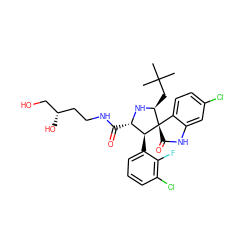 CC(C)(C)C[C@@H]1N[C@@H](C(=O)NCC[C@H](O)CO)[C@H](c2cccc(Cl)c2F)[C@]12C(=O)Nc1cc(Cl)ccc12 ZINC000096272618