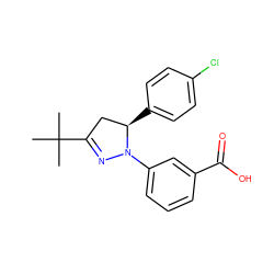 CC(C)(C)C1=NN(c2cccc(C(=O)O)c2)[C@H](c2ccc(Cl)cc2)C1 ZINC000203670266