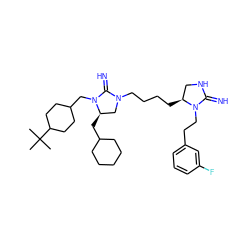 CC(C)(C)C1CCC(CN2C(=N)N(CCCC[C@H]3CNC(=N)N3CCc3cccc(F)c3)C[C@H]2CC2CCCCC2)CC1 ZINC000103251655