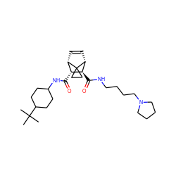 CC(C)(C)C1CCC(NC(=O)[C@@H]2[C@@H]3C=C[C@H]([C@H]2C(=O)NCCCCN2CCCC2)C32CC2)CC1 ZINC000168448831