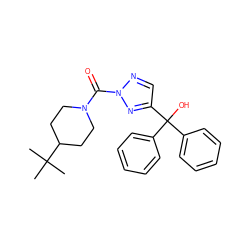 CC(C)(C)C1CCN(C(=O)n2ncc(C(O)(c3ccccc3)c3ccccc3)n2)CC1 ZINC000072136890