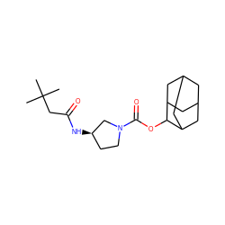 CC(C)(C)CC(=O)N[C@@H]1CCN(C(=O)OC2C3CC4CC(C3)CC2C4)C1 ZINC000064528027