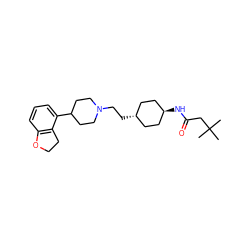 CC(C)(C)CC(=O)N[C@H]1CC[C@H](CCN2CCC(c3cccc4c3CCO4)CC2)CC1 ZINC000261170119