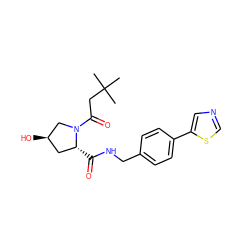 CC(C)(C)CC(=O)N1C[C@H](O)C[C@H]1C(=O)NCc1ccc(-c2cncs2)cc1 ZINC000098208454