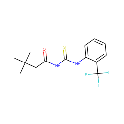 CC(C)(C)CC(=O)NC(=S)Nc1ccccc1C(F)(F)F ZINC000000150278