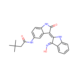 CC(C)(C)CC(=O)Nc1ccc2c(c1)/C(=C1/Nc3ccccc3/C1=N\O)C(=O)N2 ZINC000653853914