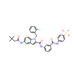 CC(C)(C)CC(=O)Nc1ccc2c(c1)cc(C(=O)Nc1cccc(C(=O)Nc3ccc(S(C)(=O)=O)cc3)c1)n2Cc1ccccc1F ZINC000028525664