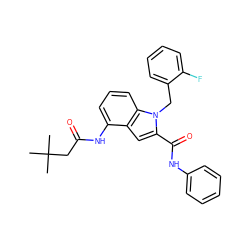 CC(C)(C)CC(=O)Nc1cccc2c1cc(C(=O)Nc1ccccc1)n2Cc1ccccc1F ZINC000028526180